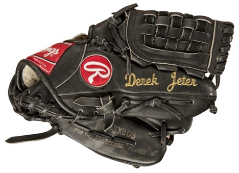  Derek Jeter Fielders Glove.  Used and Twice Signed from Record Breaking 1998 Season  (PSA/DNA)
